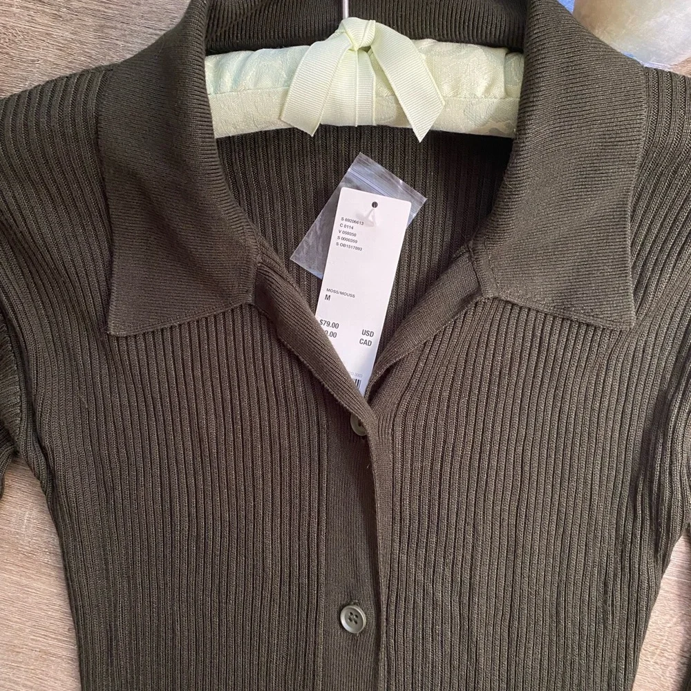 BNWT Vintage Urban Outfitters Olive Green Duster Cardigan/Maxi Dress - Picture 4 of 9